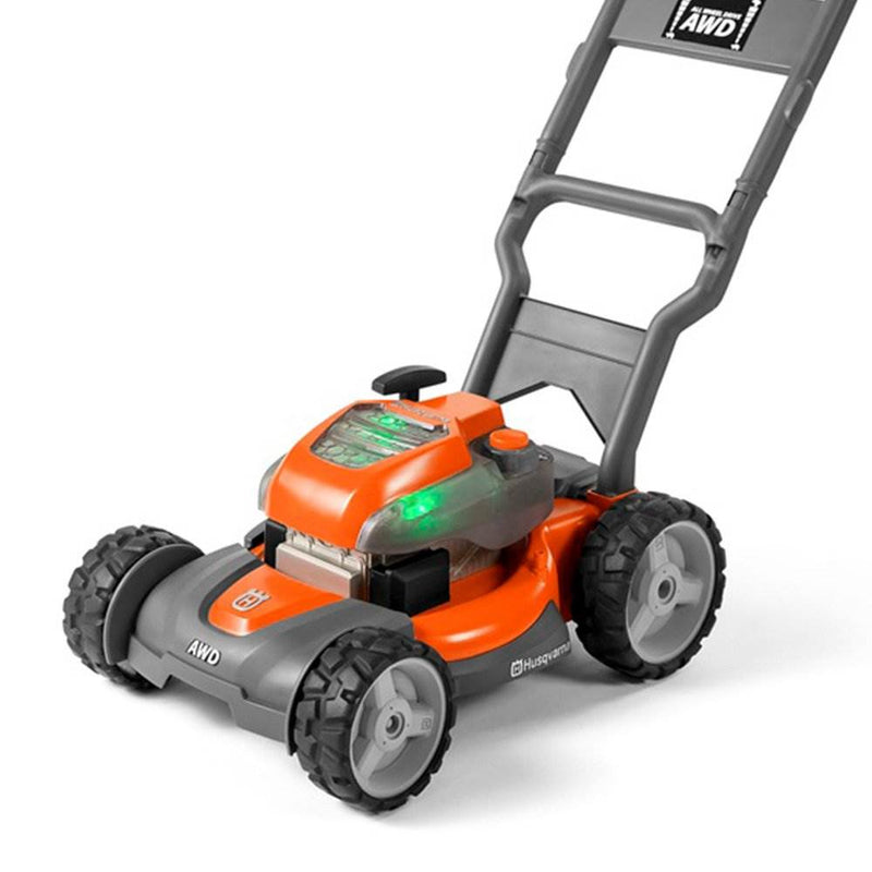Husqvarna Battery Powered Kids Toy Lawn Mower + Toy Leaf Blower with Sounds