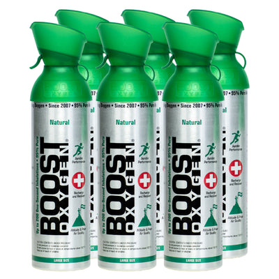 Boost Oxygen Natural Portable 10 Liter Pure Canned Oxygen Canister (6 Pack) - VMInnovations