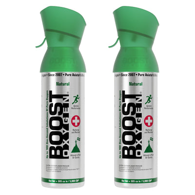 Boost Oxygen Natural Portable 5 Liter Pure Oxygen Canister, Flavorless (2 Pack)