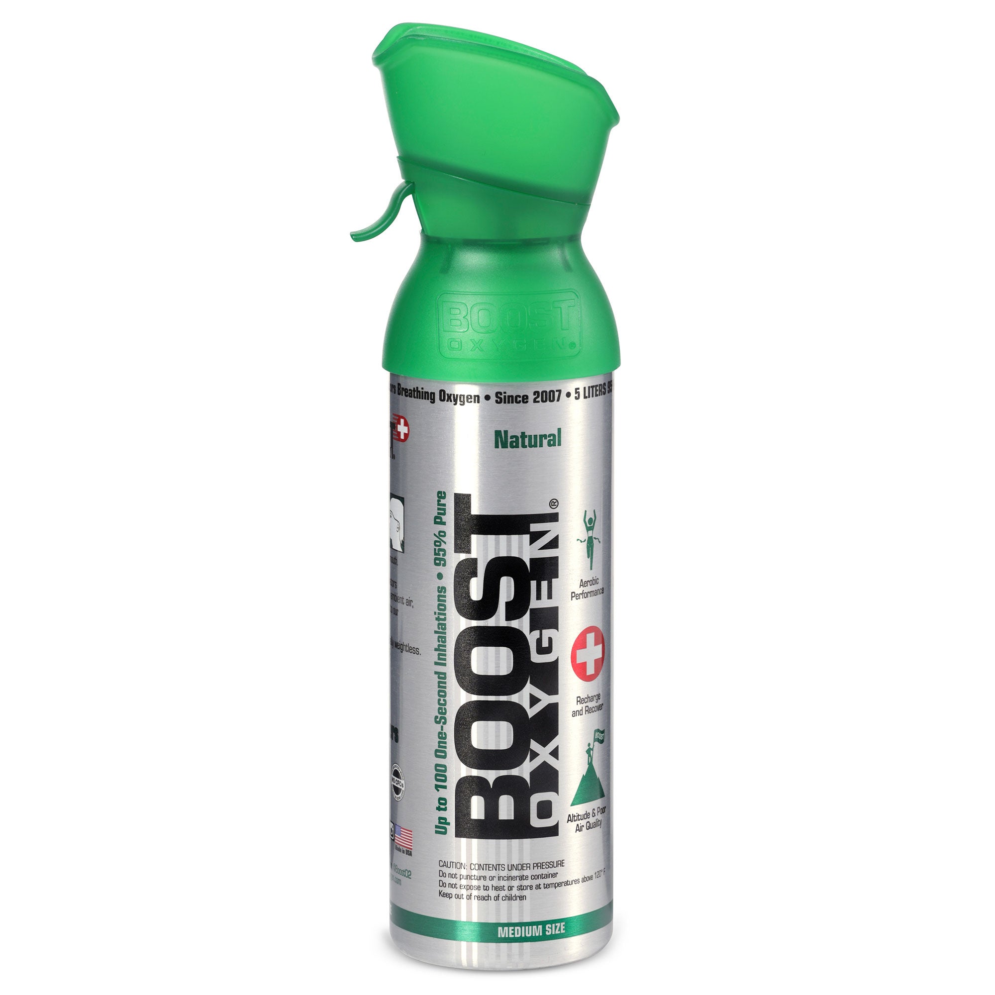 Boost Oxygen Natural Portable 5 Liter Pure Oxygen Canister, Flavorless (3 Pack)