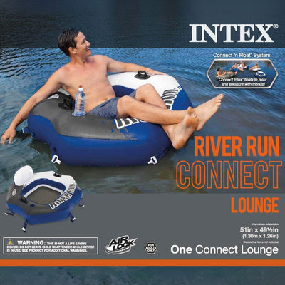 Intex 58854EP River Run Connect Lounge Inflatable Floating Water Tube (7 Pack) - VMInnovations