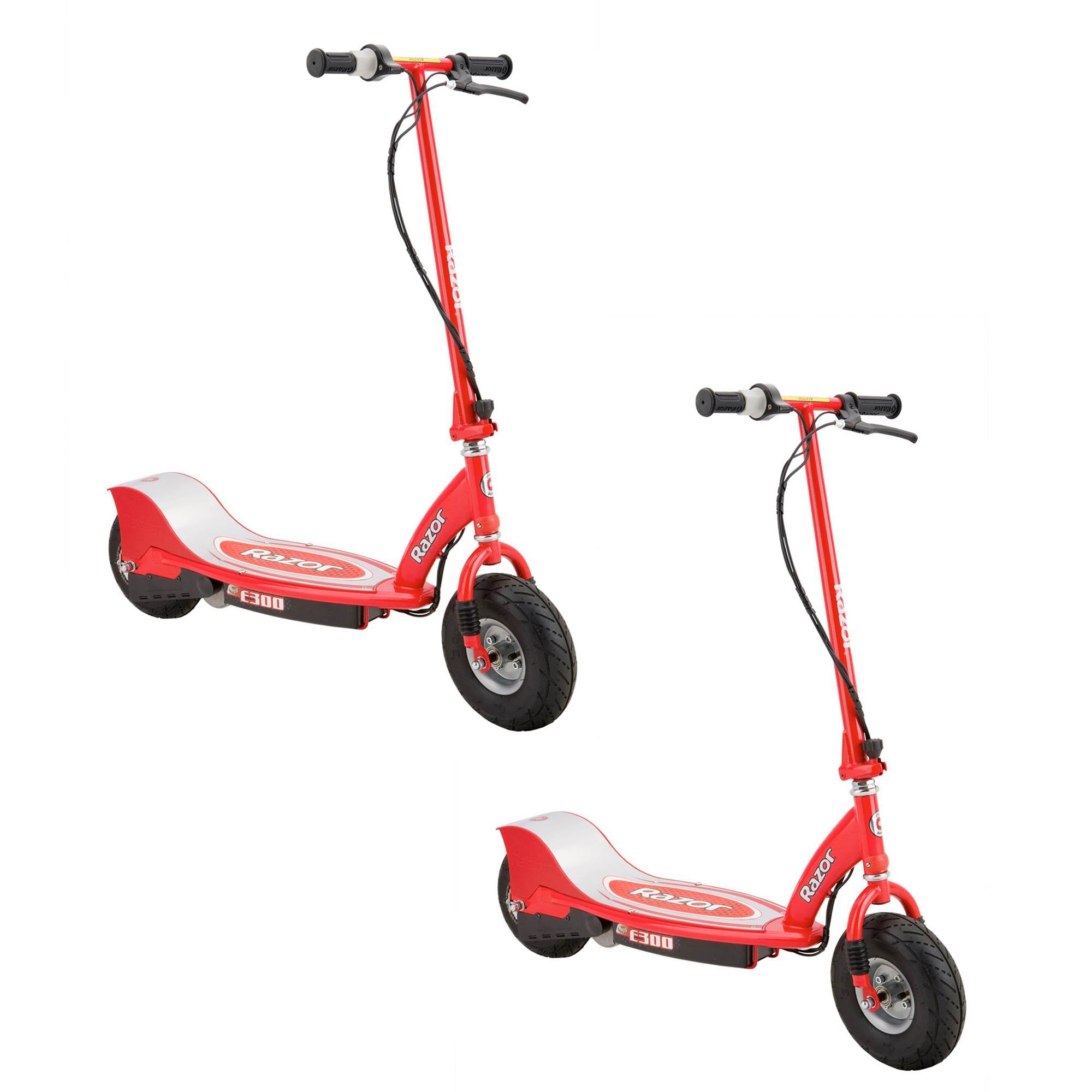 Razor E300 Ride-On High-Torque Motorized Electric Powered Scooter, Red (2 Pack)