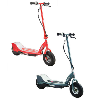 Razor E300 Rechargeable Electric Motorized Ride On Kids Scooters, 1 Red & 1 Gray
