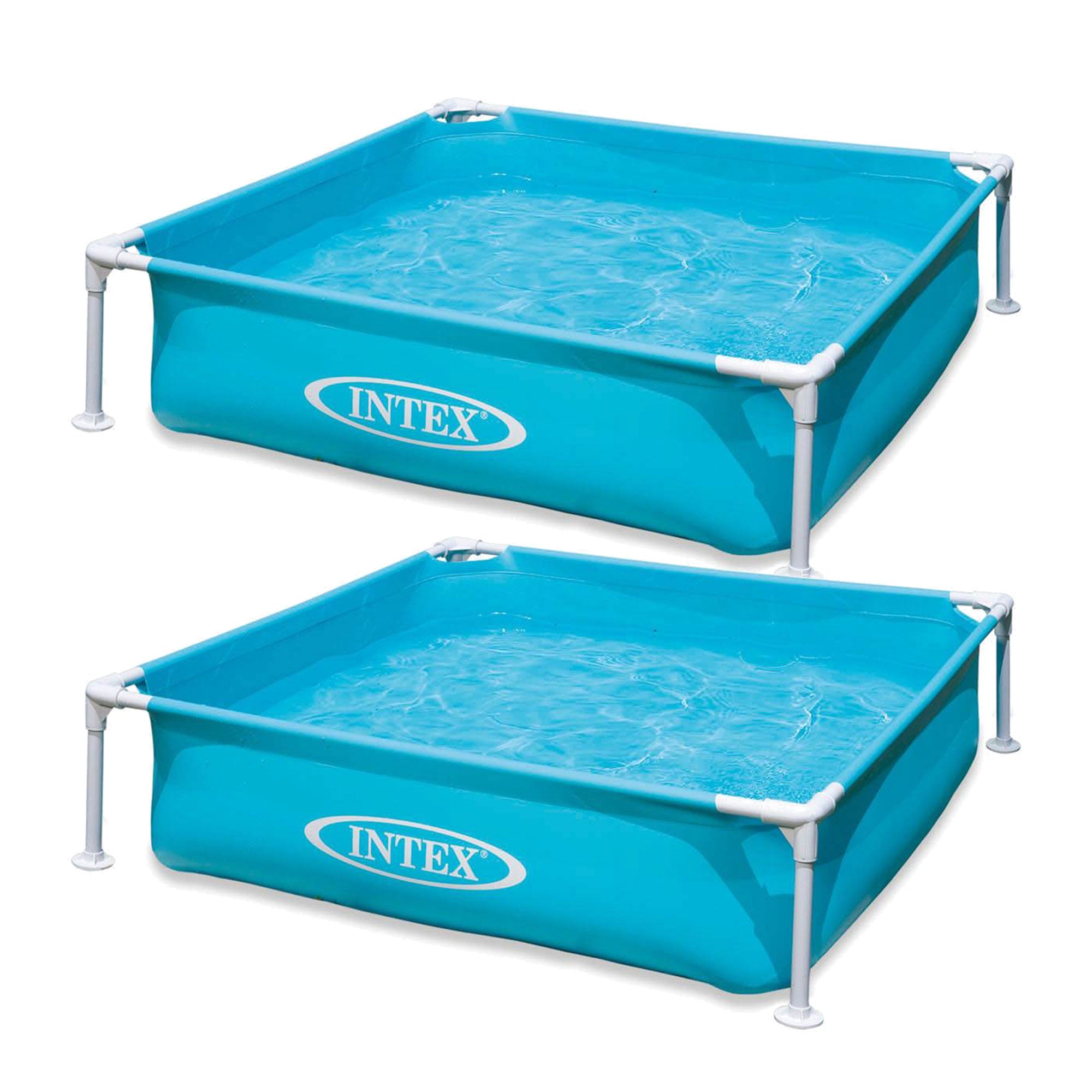 Intex Mini Frame Kids 4ft x 4ft x 12in Beginner Kiddie Swimming Pool (2 Pack) - VMInnovations