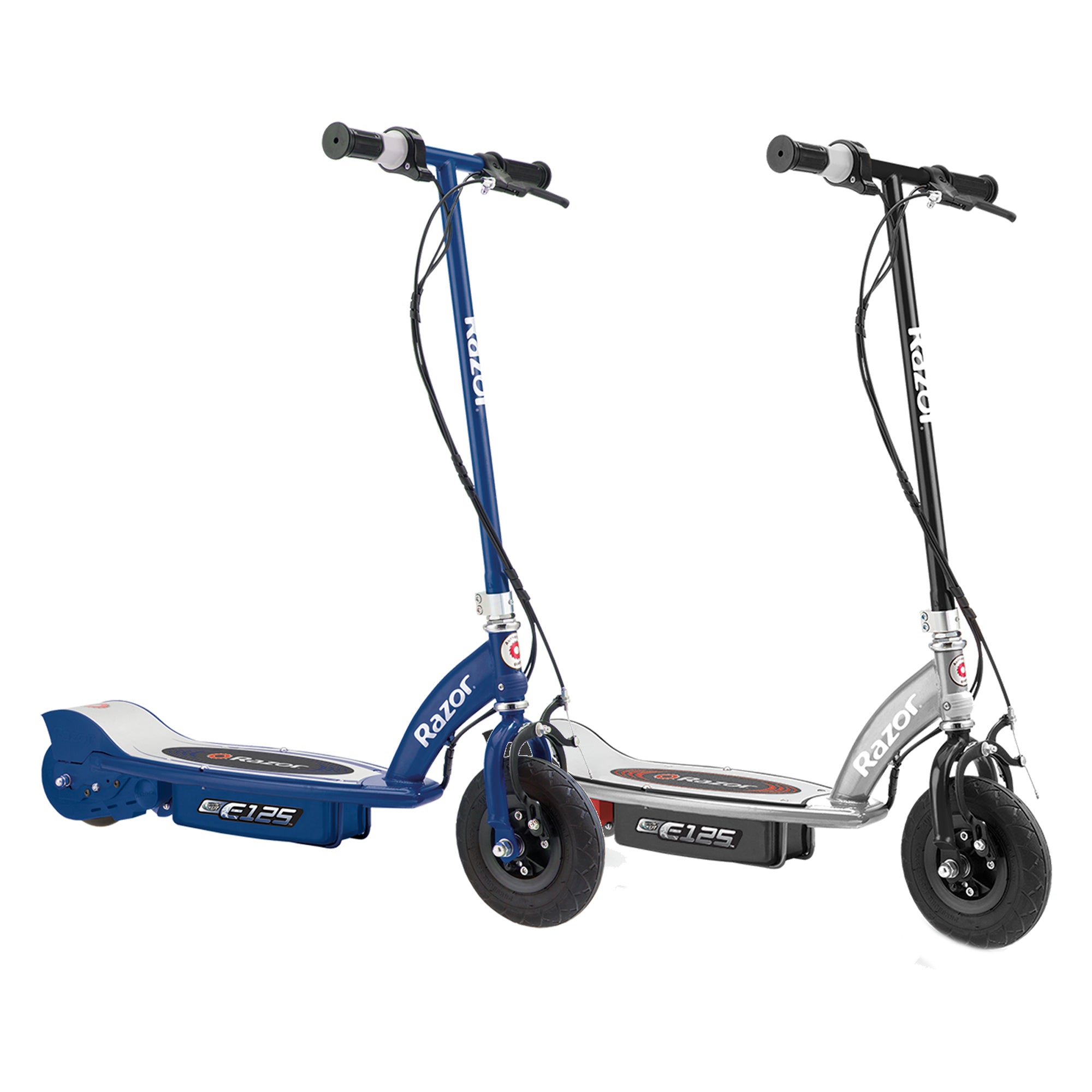 Razor E125 Motorized 24-Volt 10 MPH Rechargeable Electric Scooters, Blue & Black