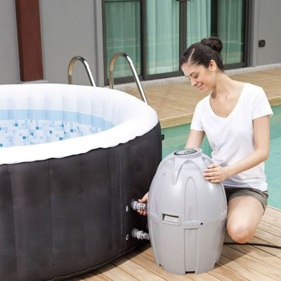 Coleman SaluSpa 4 Person Inflatable Outdoor Hot Tub & 2 Non-Slip Seat Accessory