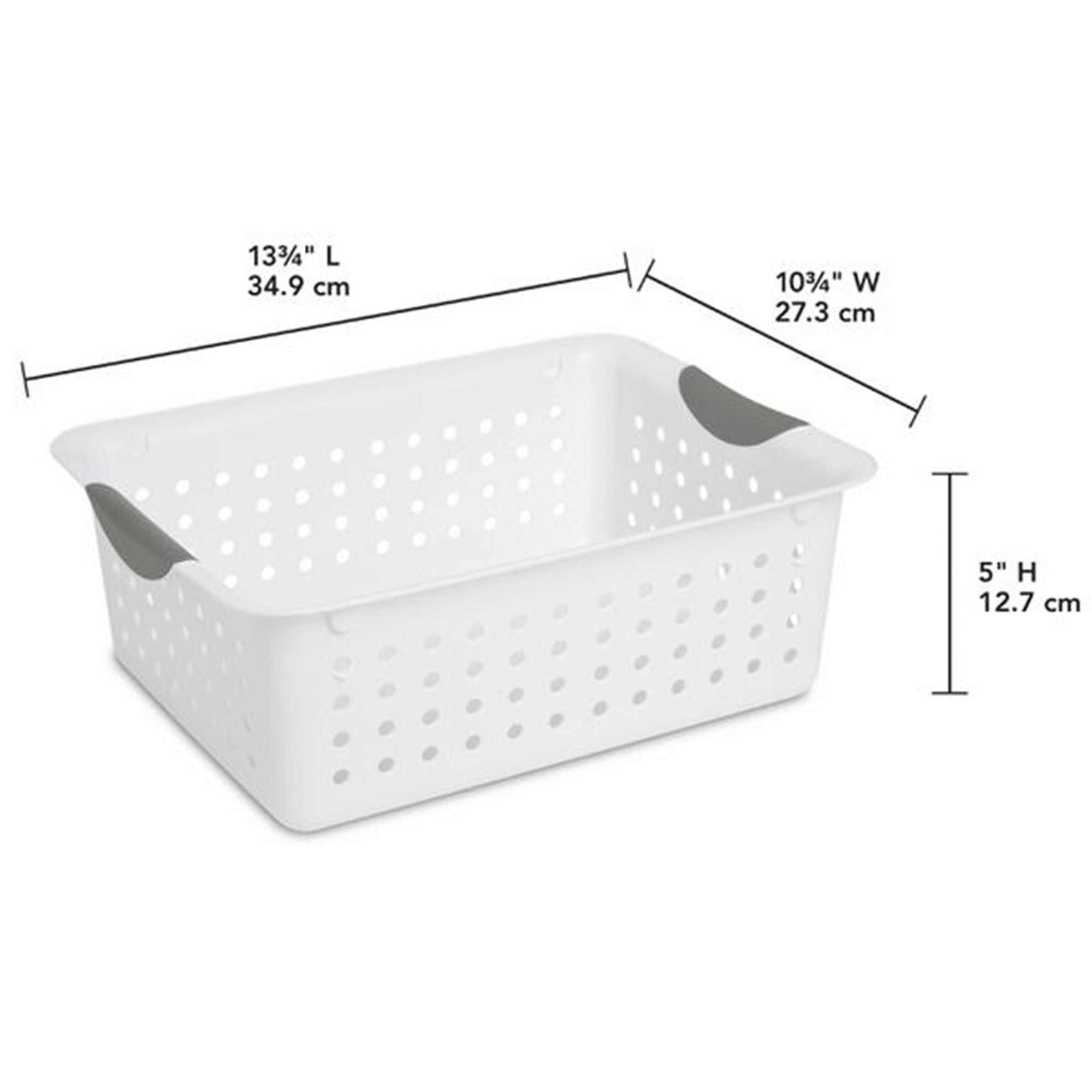 Sterilite 16248006 Medium Ultra Plastic Storage Organizer Basket White (48 Pack)