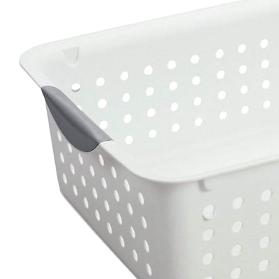 Sterilite 16248006 Medium Ultra Plastic Storage Organizer Basket White (72 Pack)