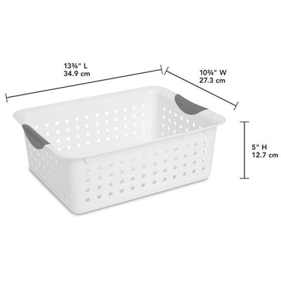 Sterilite 16248006 Medium Ultra Plastic Storage Organizer Basket White (60 Pack)