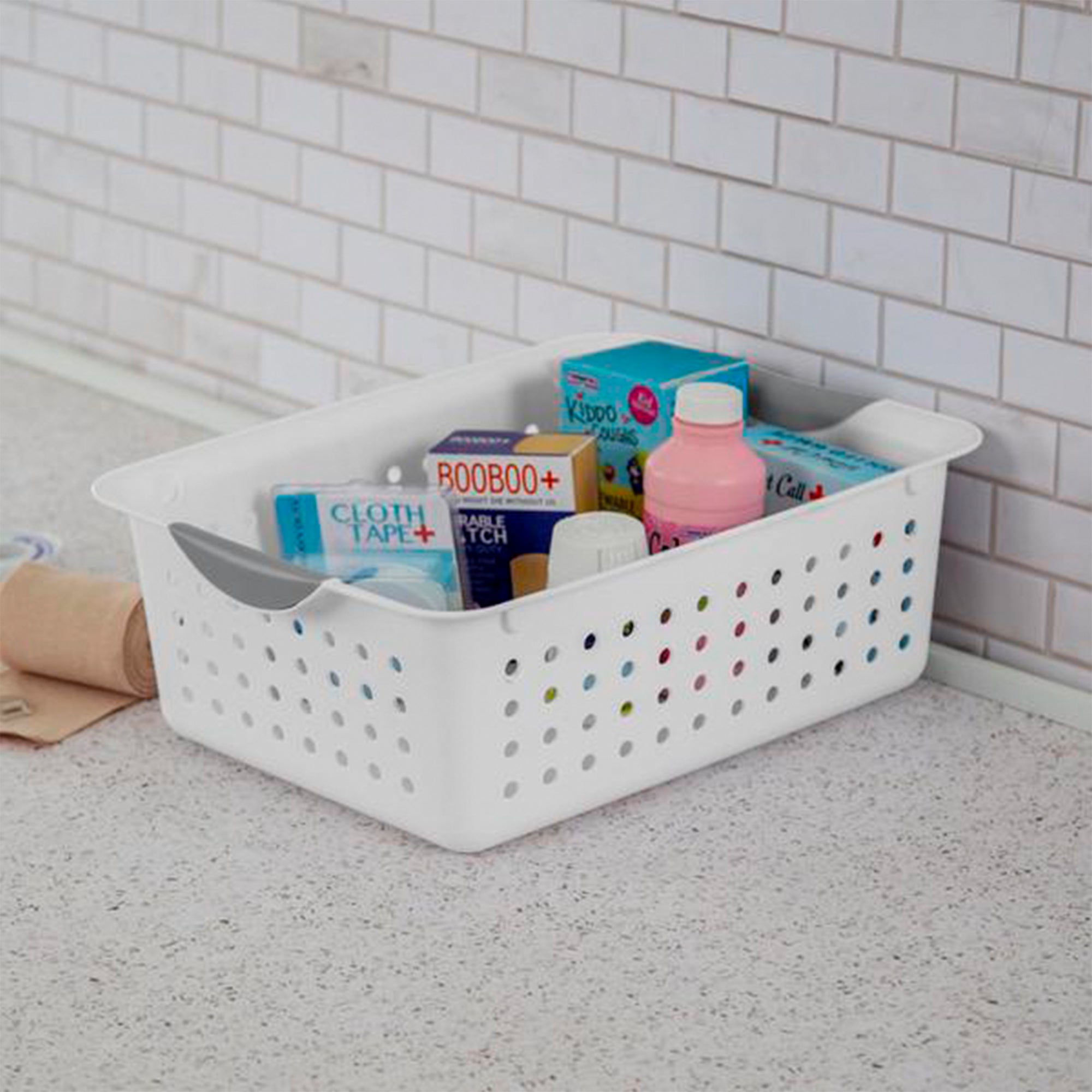 Sterilite 16248006 Medium Ultra Plastic Storage Organizer Basket White (60 Pack)