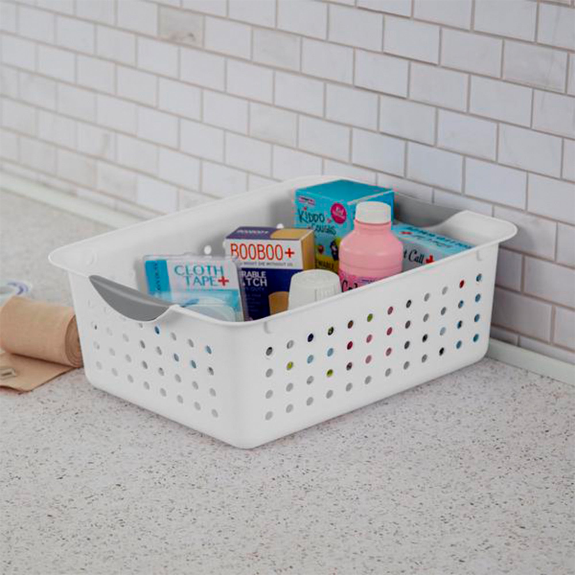 Sterilite 16248006 Medium Ultra Plastic Storage Organizer Basket White (54 Pack)