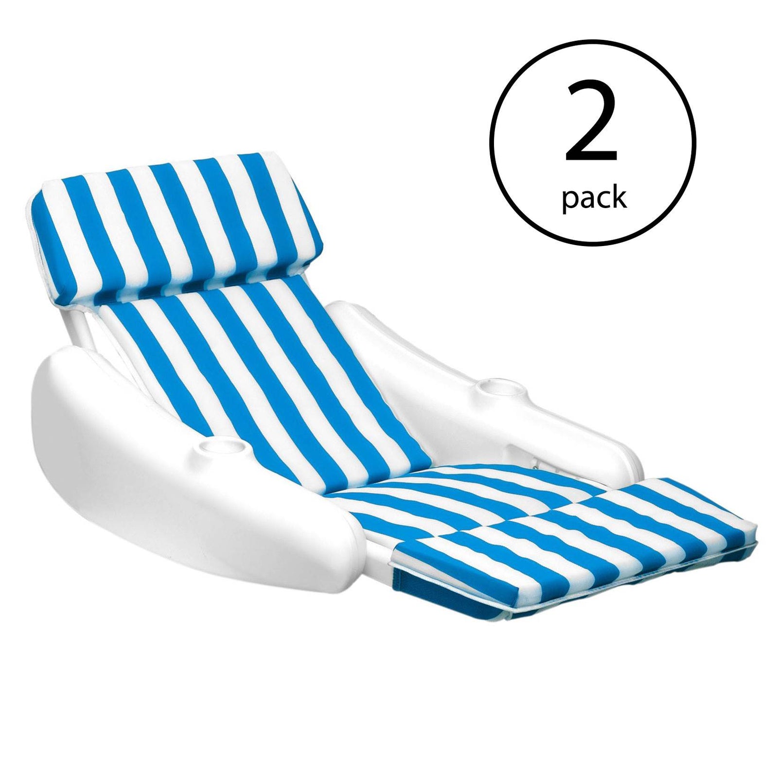 Swimline SunChaser Swimming Pool Padded Floating Luxury Chair Lounger (2 Pack) - VMInnovations
