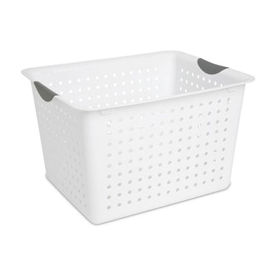 Sterilite Set of Ultra Plastic Storage Bin Baskets w/ Handles, 12 Large, 12 Deep