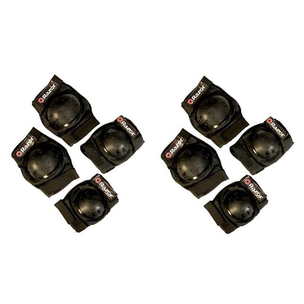 Razor Youth Child Multi Sport Elbow & Knee Pad Safety Protective Gear (2 Pack)