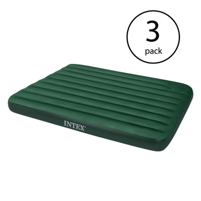 Intex 66929E Inflatable Downy Queen Air Bed Camping Mattress + Air Pump (3 Pack)