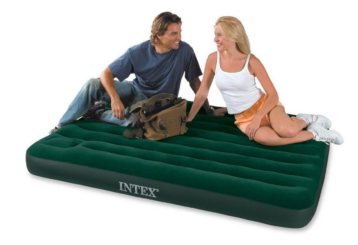 Intex 66929E Inflatable Downy Queen Air Bed Camping Mattress + Air Pump (3 Pack)