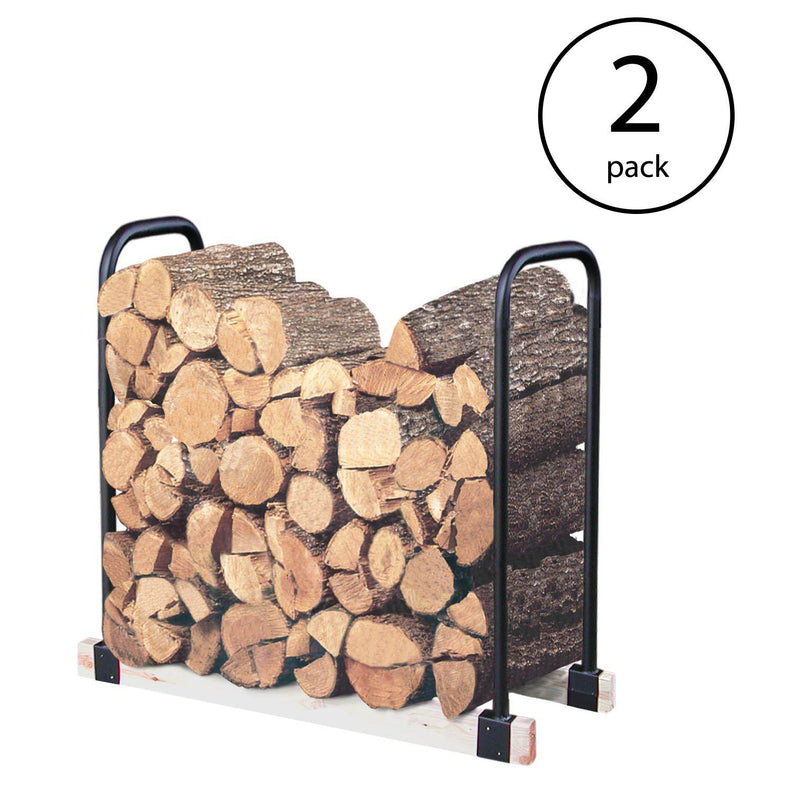 Landmann Adjustable 16 Foot Tubular Steel Firewood, Kindling & Log Rack (2 Pack)