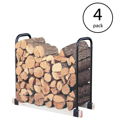 Landmann Adjustable 16 Foot Tubular Steel Firewood, Kindling & Log Rack (4 Pack)