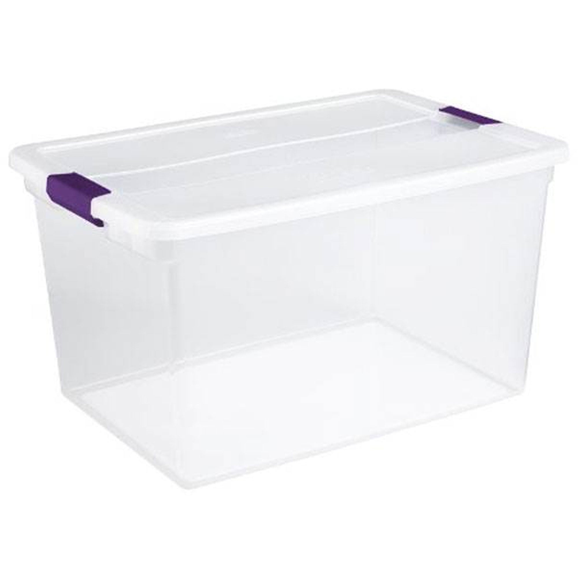 Sterilite ClearView 66 Quart Plastic Stacking Storage Tote w/ Latch Lid, 60 Pack
