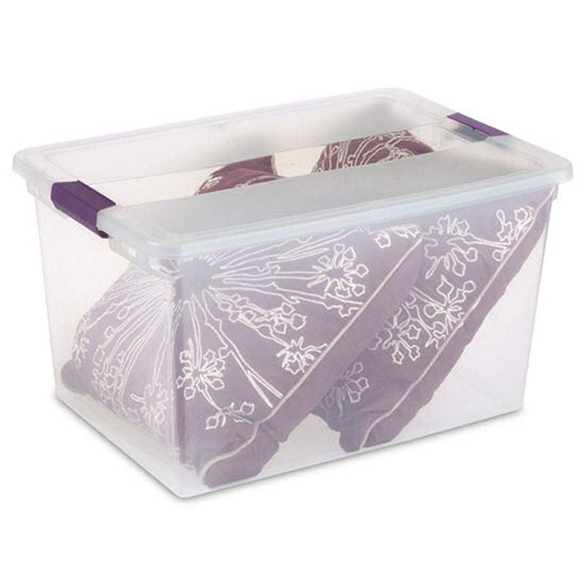 Sterilite ClearView 66 Quart Plastic Stacking Storage Tote w/ Latch Lid, 60 Pack