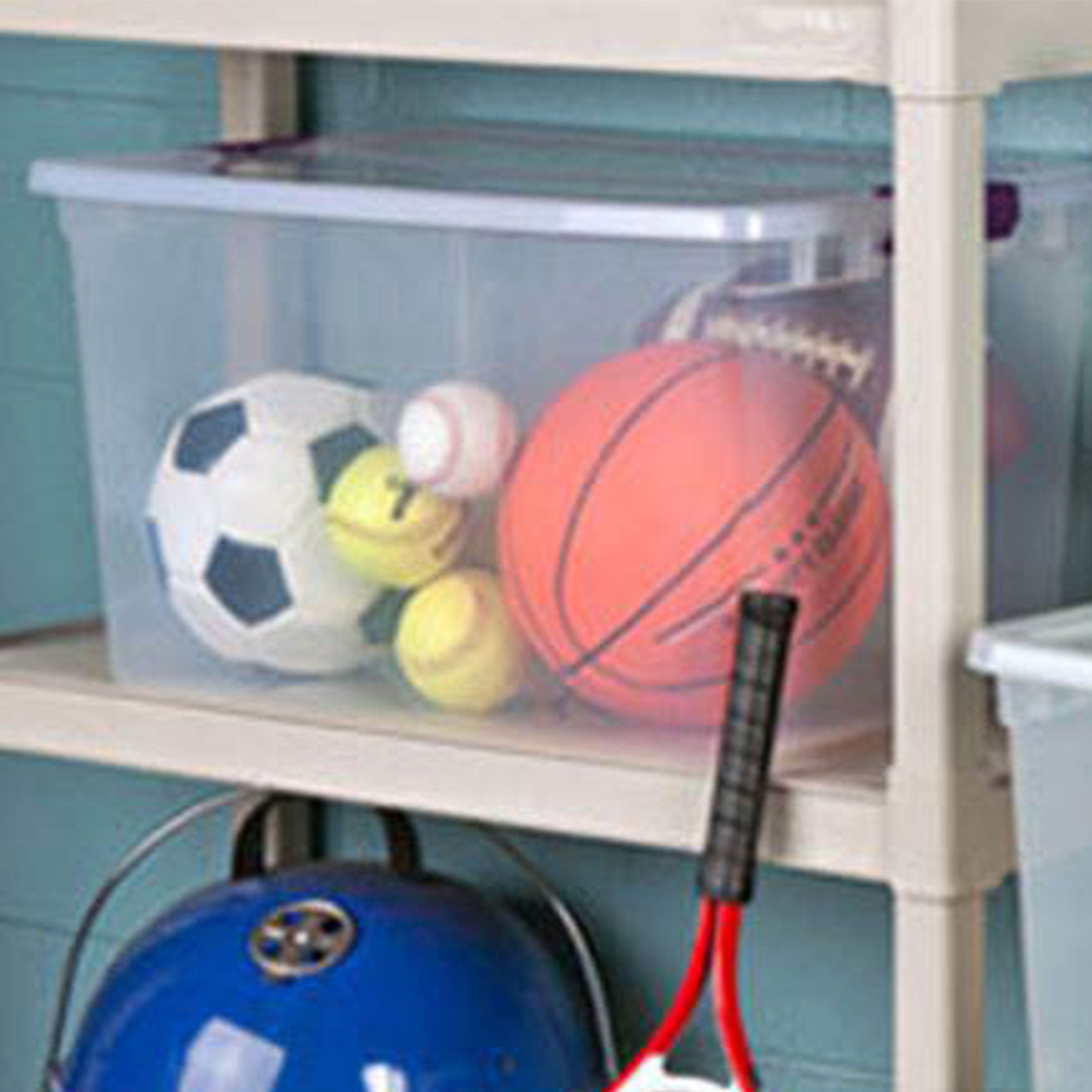 Sterilite ClearView 66 Quart Plastic Stacking Storage Tote w/ Latch Lid, 42 Pack