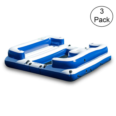 Intex Oasis Island Inflatable Giant 5 Person Lake Floating  Lounge Raft (3 Pack)