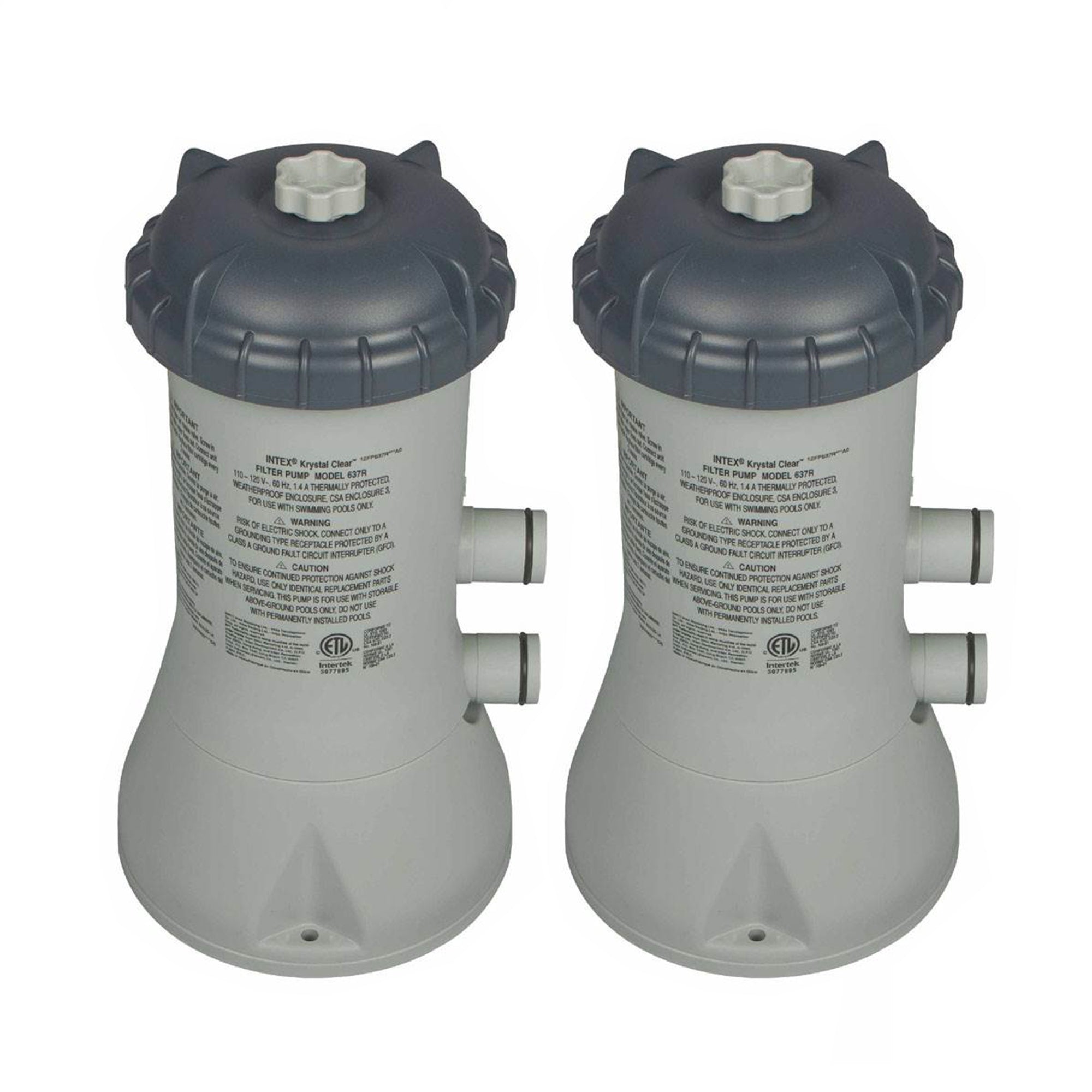 Intex 1000 GPH Easy Set Above Ground Pool Cartridge Filter Pump System (2 Pack)