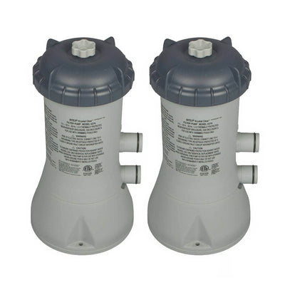 Intex 1000 GPH Easy Set Above Ground Pool Cartridge Filter Pump System (2 Pack)