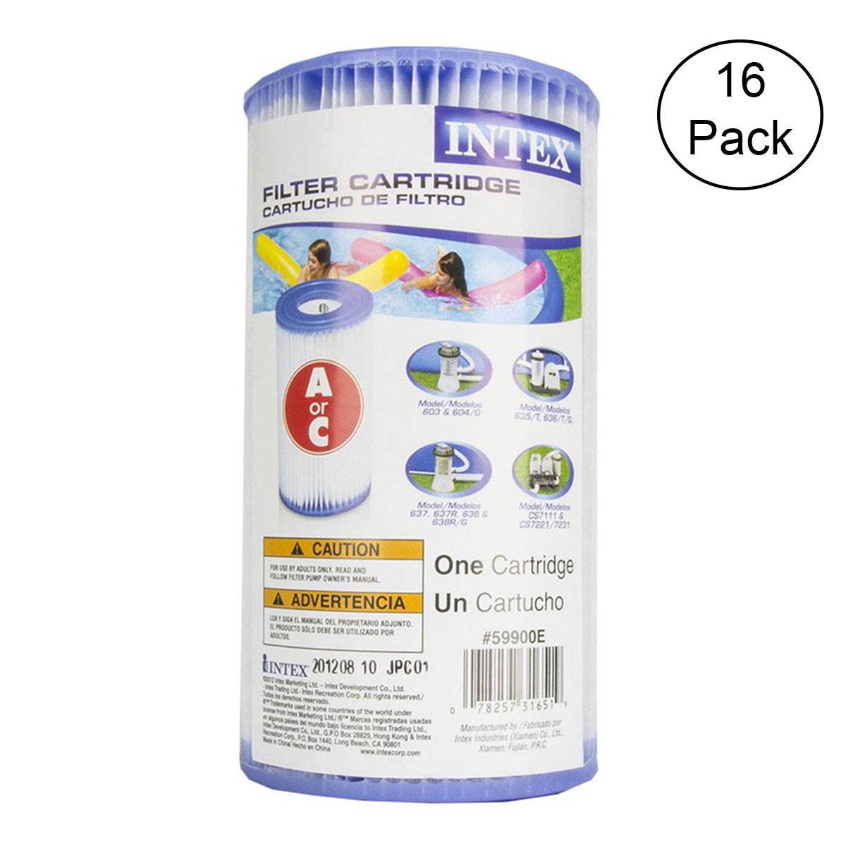 Intex Swimming Pool Easy Set Type A Replacement Filter Pump Cartridge (16 Pack) - VMInnovations