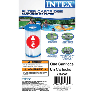 Intex Swimming Pool Easy Set Type A Replacement Filter Pump Cartridge (3 Pack)