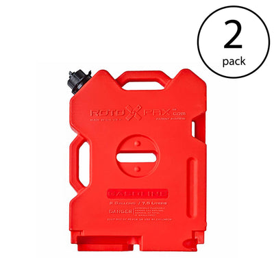 RotopaX  Leakproof 2 Gallon EPA Safe Gasoline Container and Spout, Red (2 Pack)