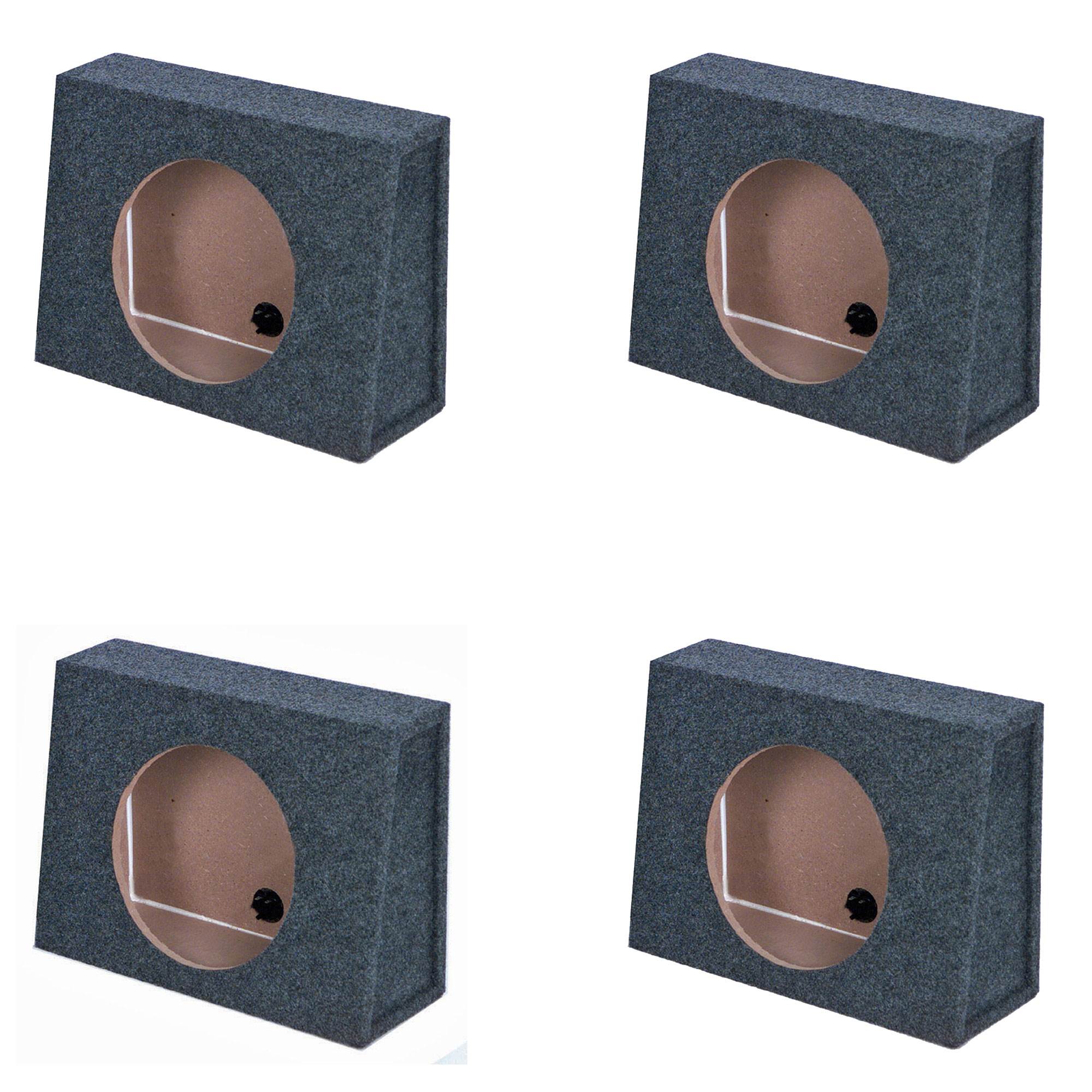 Q-POWER Single 10" Sealed Car Audio Powered Subwoofer Sub Box Enclosure (4 Pack)