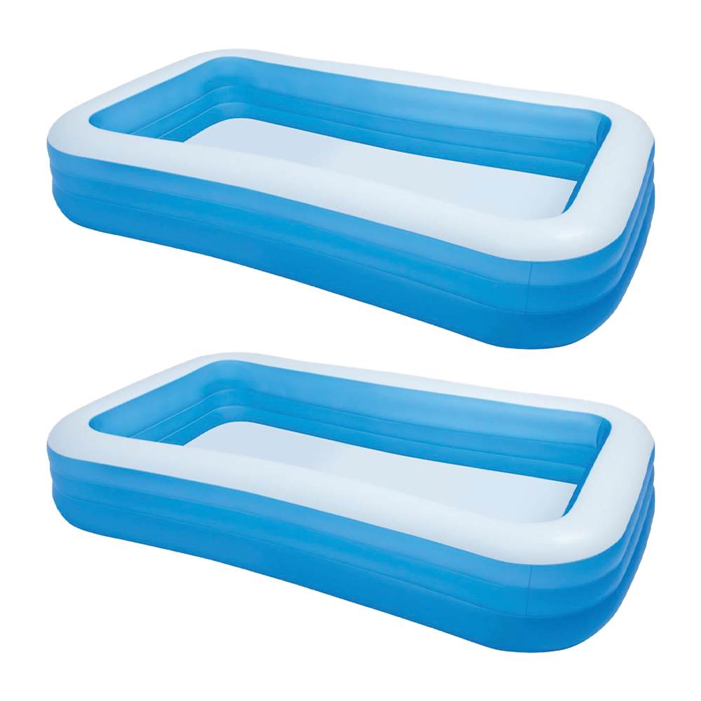 Intex Swim Center 72in x 120in Rectangular Inflatable Swimming Pool, 2 Pack - VMInnovations