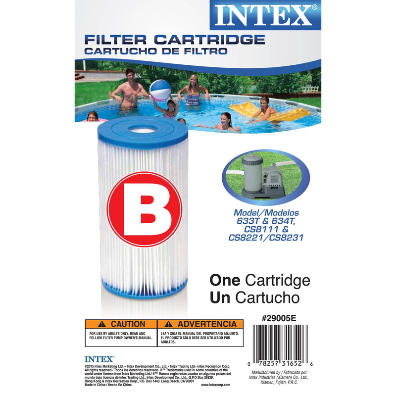 Intex Swimming Pool Easy Set Type B Replacement Filter Pump Cartridge (10 Pack)