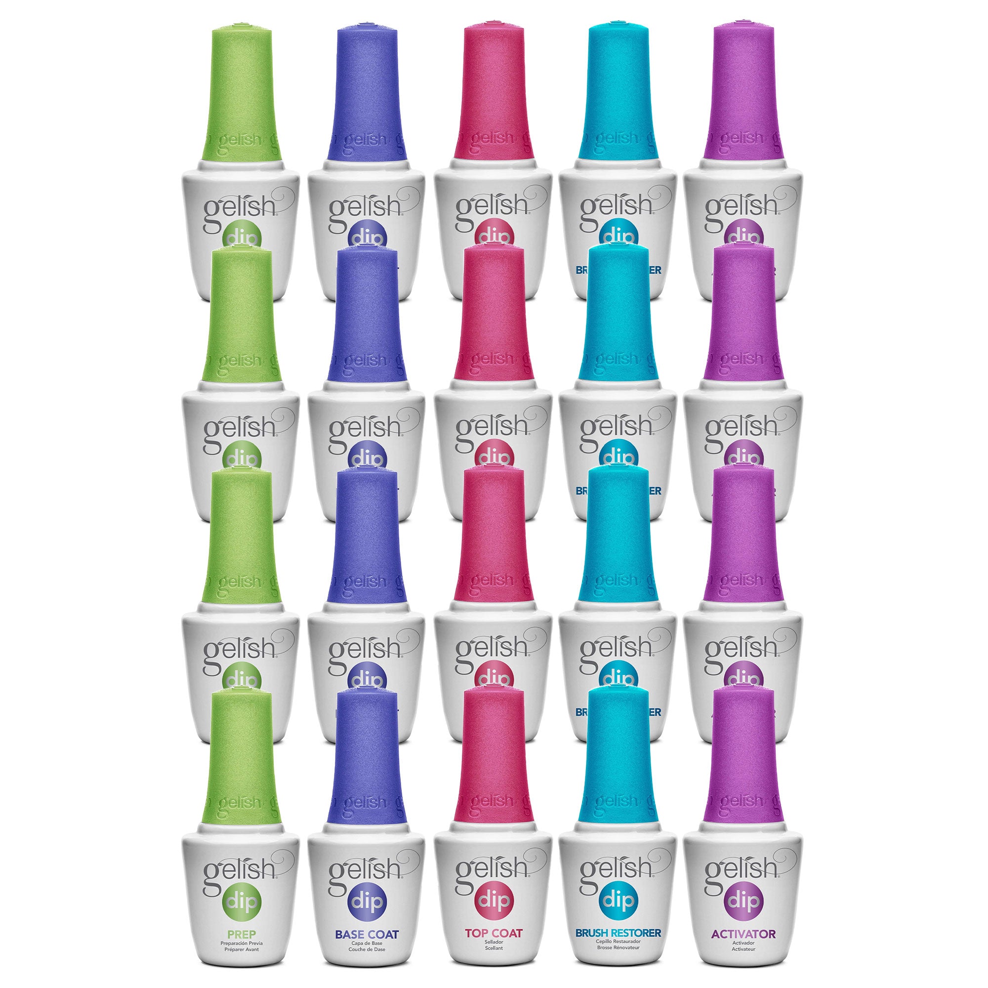 Gelish Soak Off Basix Acrylic Powder Nail Polish Dip Set Starter Kit (4 Pack)