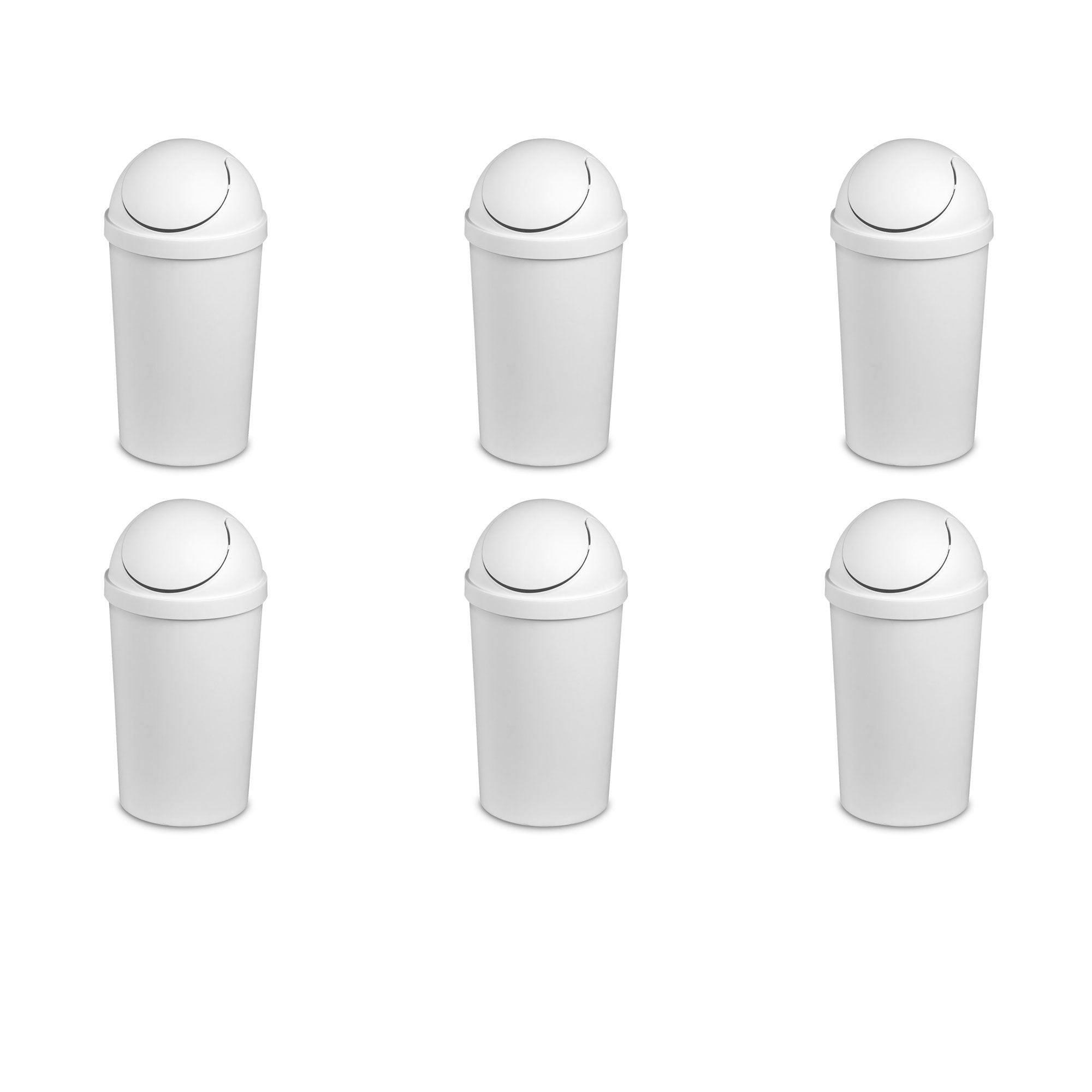 Sterilite 10838006 3 Gallon Round Swing Top Plastic Wastebasket, White (Open Box)