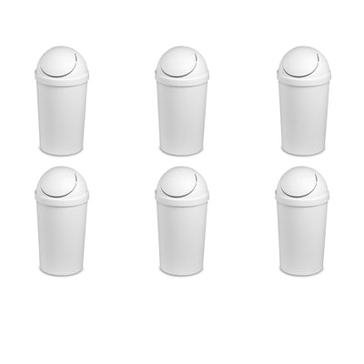 Sterilite 10838006 3 Gallon Round Swing Top Plastic Wastebasket, White (Open Box)