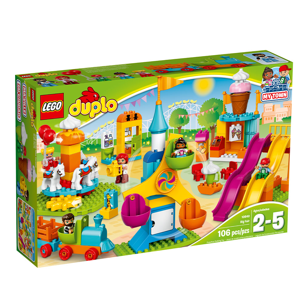 LEGO DUPLO 10840 Big Fair 106 Build Block Set w/ 5 Minifigures Set for Toddlers