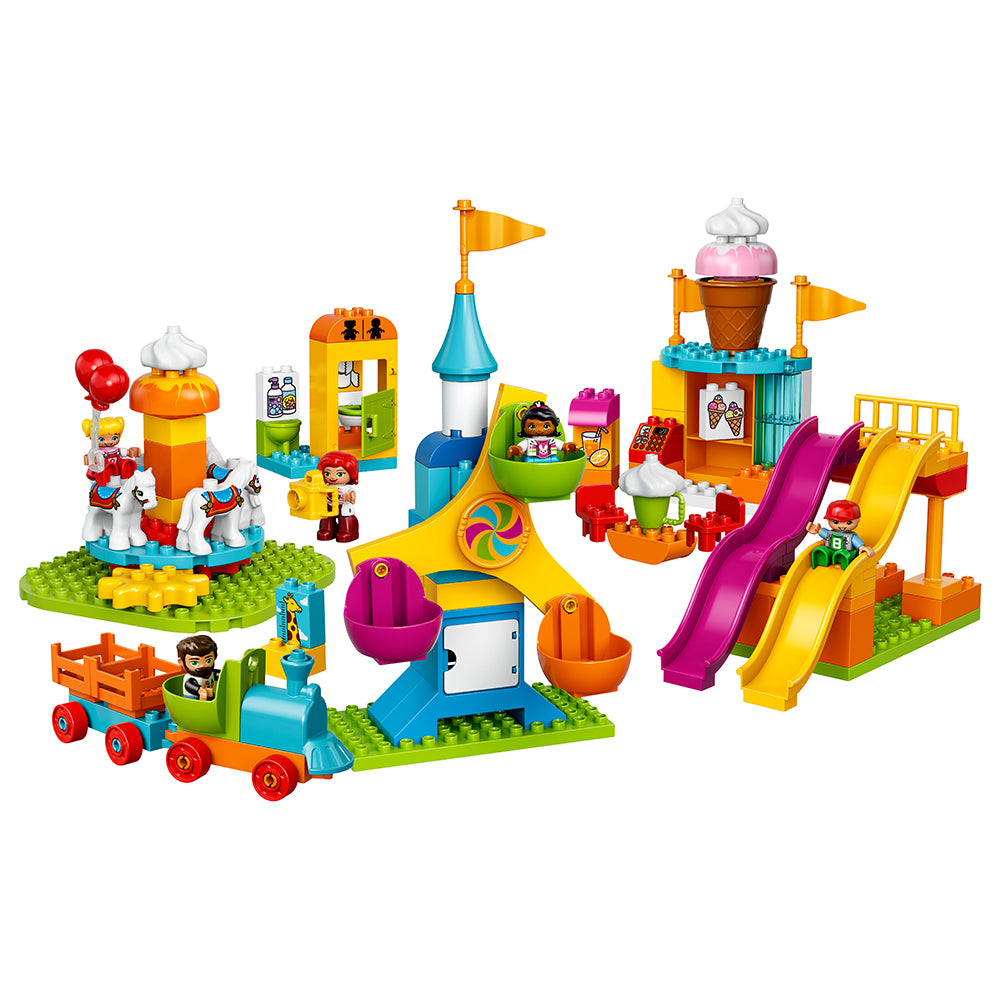LEGO DUPLO 10840 Big Fair 106 Build Block Set w/ 5 Minifigures Set for Toddlers