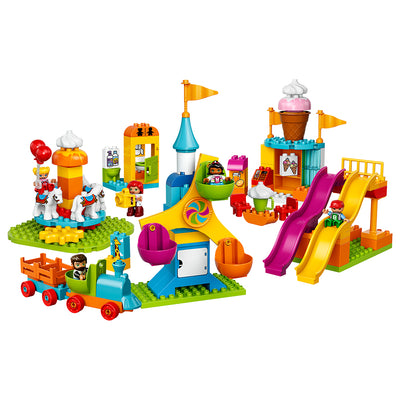 LEGO DUPLO 10840 Big Fair 106 Build Block Set w/ 5 Minifigures Set for Toddlers