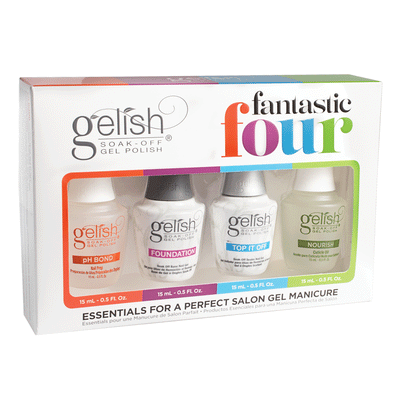 Gelish Fantastic Four Essentials Collection Soak Off Gel Nail Polish (2 Pack)