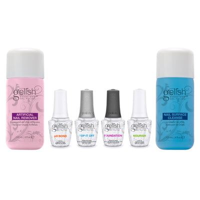 Gelish Mini Pro Soak Off Gel LED Curing Light with Soak Off Gel Nail Basix Kit