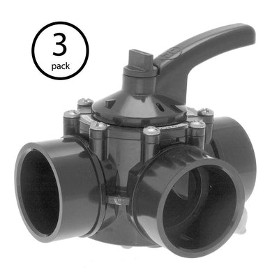 Hayward PSV Swimming Pool 3-Way 1-1/2-2 Inch PVC Water Diverter Valve (4 Pack)