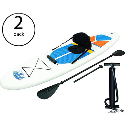 Bestway Hydro-Force White Cap 10' Inflatable SUP Stand Up Paddle Board (2 Pack)