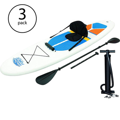 Bestway Hydro-Force White Cap Inflatable SUP Stand Up Paddle Board (3 Pack)