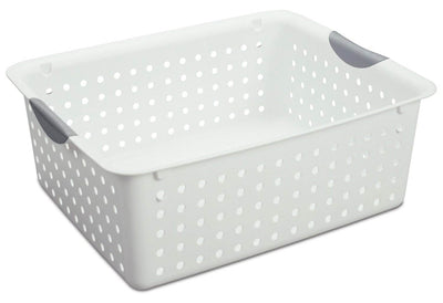 Sterilite Multi-Size Plastic Stackable Storage Basket Bundle, White (18 Pieces) - VMInnovations