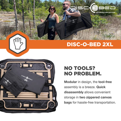 Disc-O-Bed 2XL Cam-O- Bunked Organizers Double Camping Cot, Black (Open Box) - VMInnovations