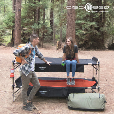 Disc-O-Bed 2XL Cam-O- Bunked Organizers Double Camping Cot, Black (Open Box) - VMInnovations