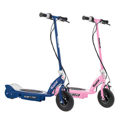 Razor E125 Motorized Rechargeable Kids Youth Electric Scooters, 1 Pink & 1 Blue - VMInnovations