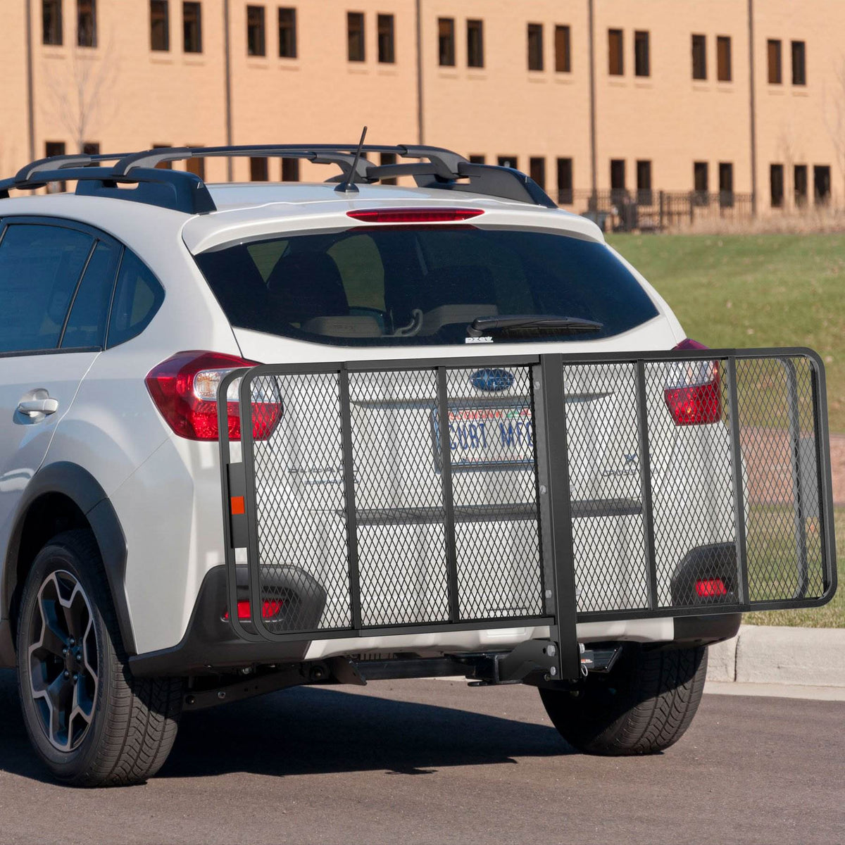 Curt Vehicle Folding Mounting Basket Style Cargo Carrier + Rainproof Cargo Bag